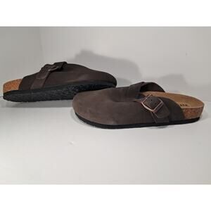 Fitory Women's Slip-On Flat Suede Sandals Mocha US:10
